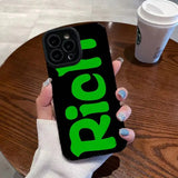 a woman holding a phone case with the word do