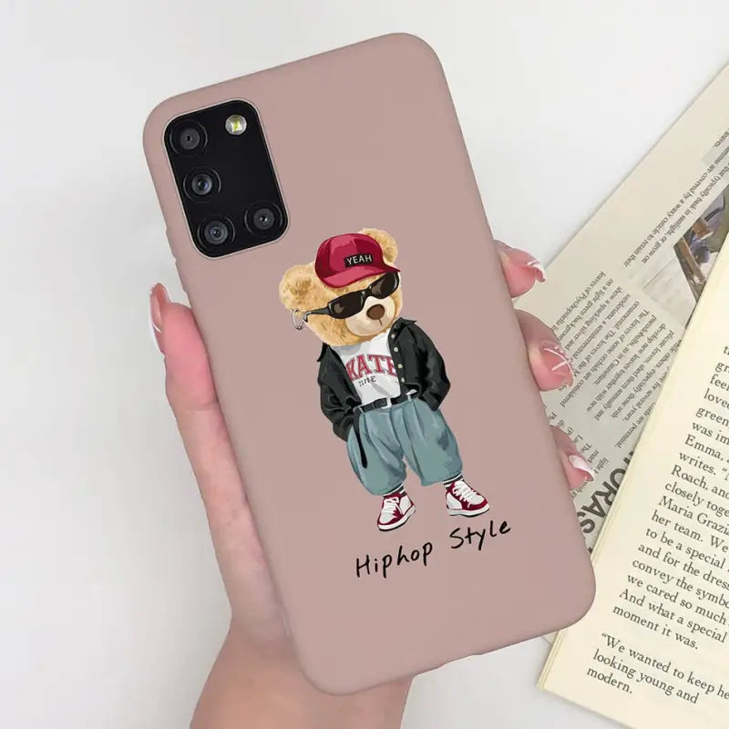a person holding a phone case with a picture of a dog