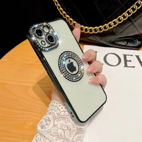 a woman holding a phone case with a phone holder