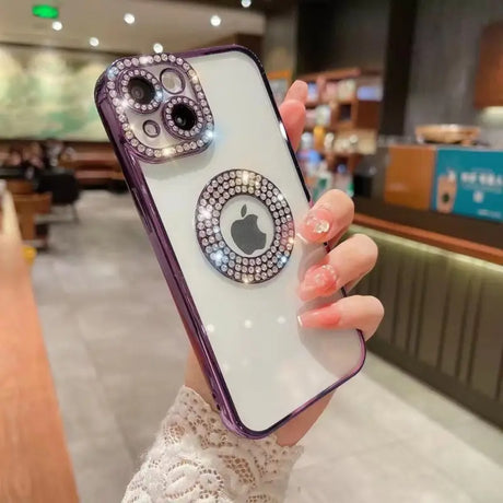 a woman holding a phone case with a ring on it