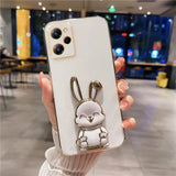 a white phone case with a rabbit on it