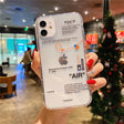 A woman holding up an iphone case with a picture of an air