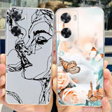 a woman holding a phone case with a butterfly and flowers