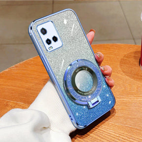 a woman holding a phone case with a camera lens