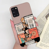 a woman holding a phone case with a cartoon character