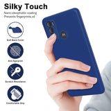a woman holding a phone case with the text sky touch