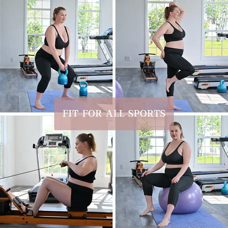 a woman is doing pilates exercises on a pilates ball