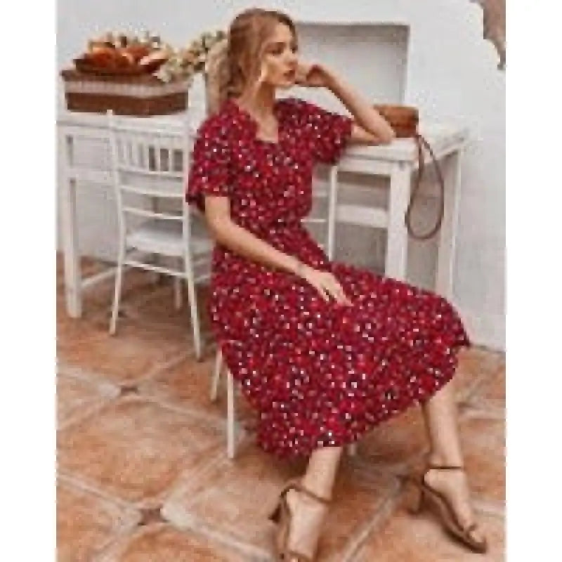 a woman sitting on a chair in a kitchen