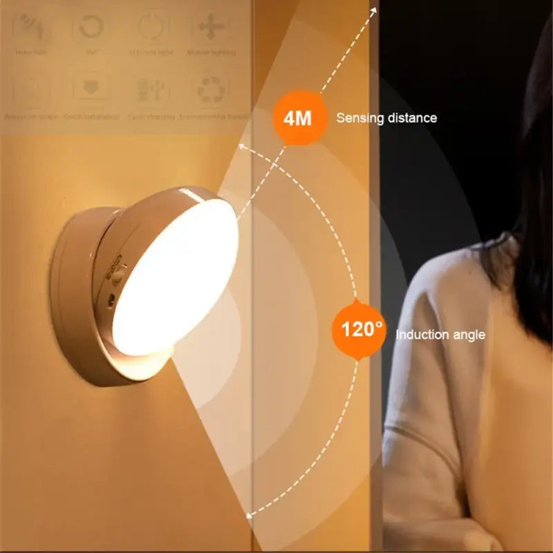 A woman is using a smart light to control her phone