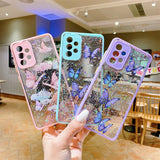 a woman holding up three iphone cases with glitter and glitter