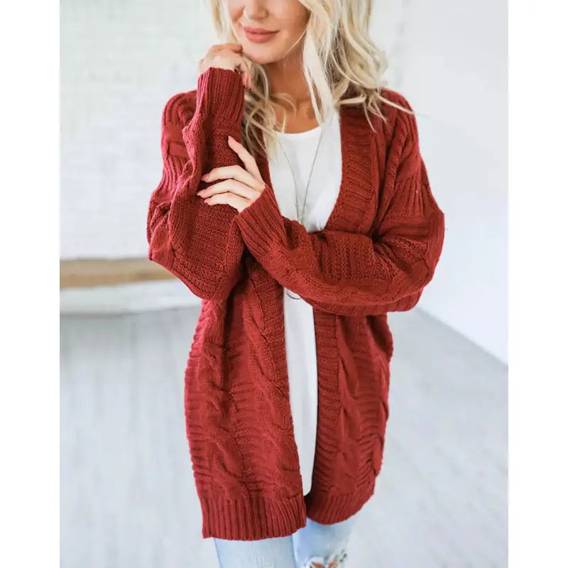the person cardigan sweater in red