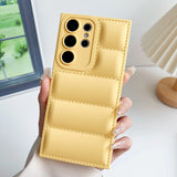 Soft Air Cushion Down Jacket Design Phone Case For Samsung S24 S23 S22 S21 Ultra Plus A55 A35 A25 A54 A34 A14 A53 A33 Puffer Cover