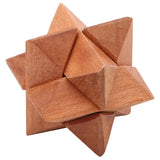 a wooden puzzle with four pieces of wood