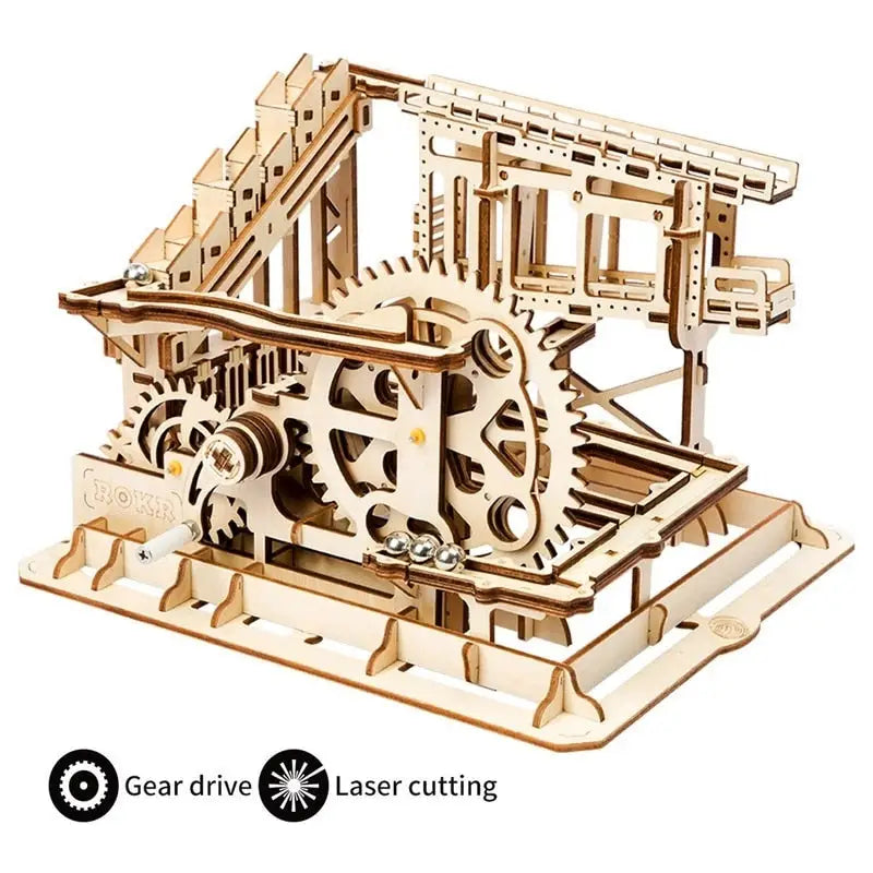 a wooden model of a machine