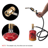a hand holding a gas can with a hose