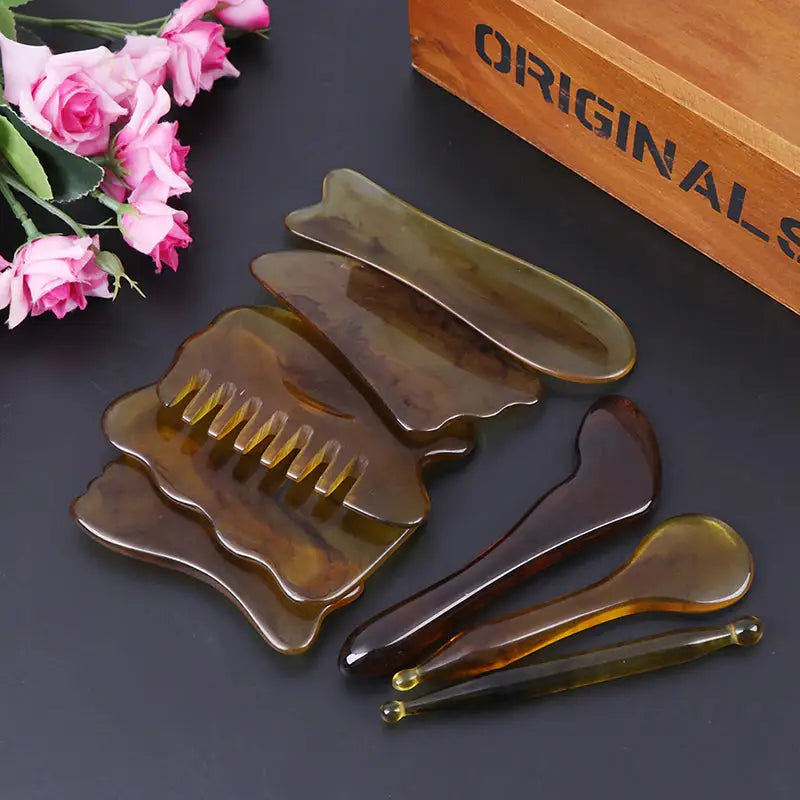 3pcs / set natural amber amber amber stone carving tools