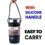 a hand holding a black plastic bucket with the words easy to carry