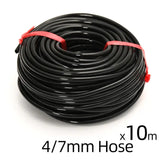 a black rubber hose with red rubber bands