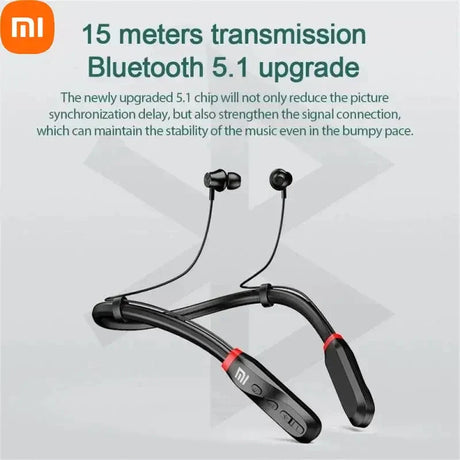 The xiao wireless bluetooth earphones are available in black and red