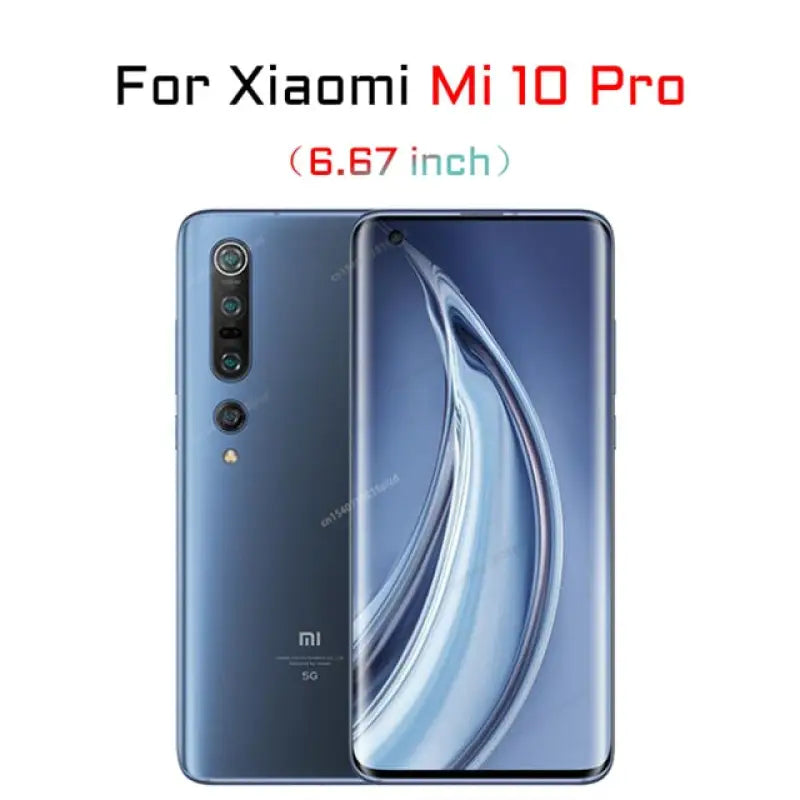 the xiao mi 10 pro smartphone is shown in blue