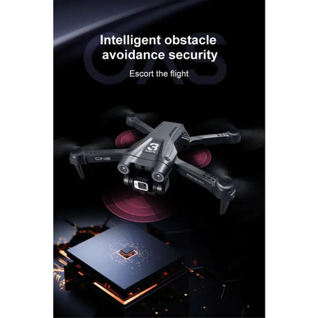 the drone is shown with the text intelligent security