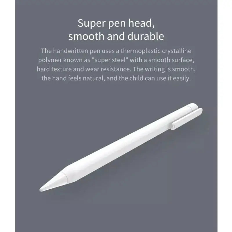the pen is a white plastic pen with a black tip