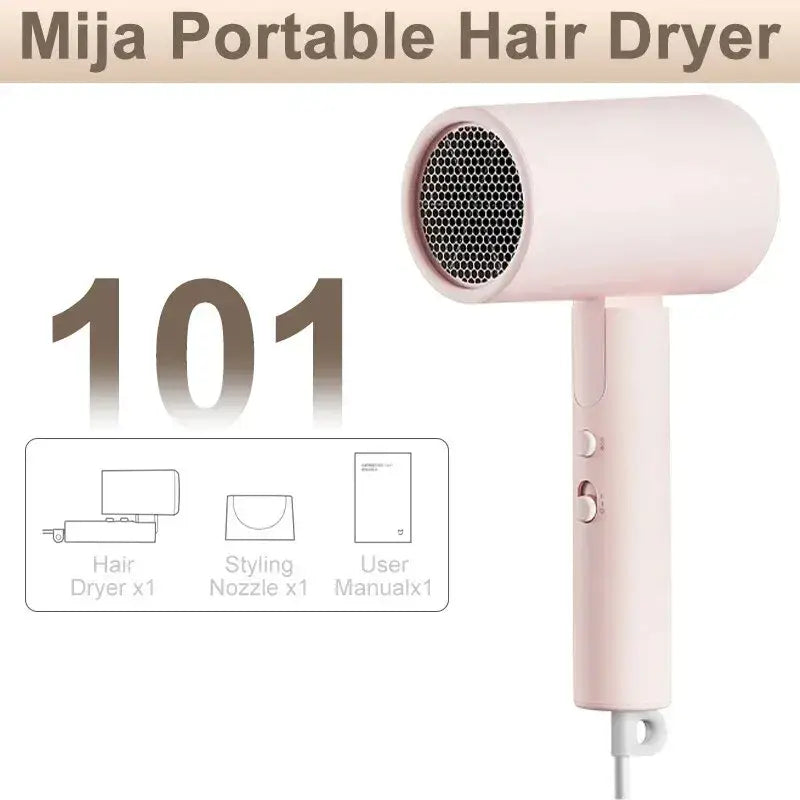 a pink hair dryer with a white background