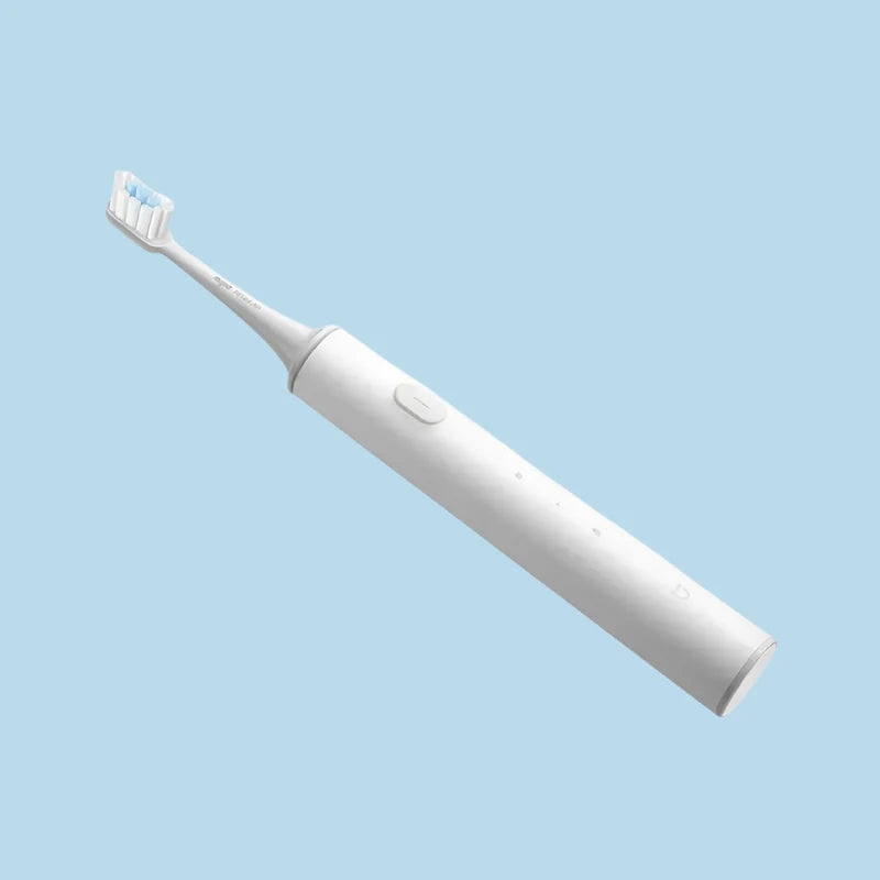 a toothbrush with a white handle