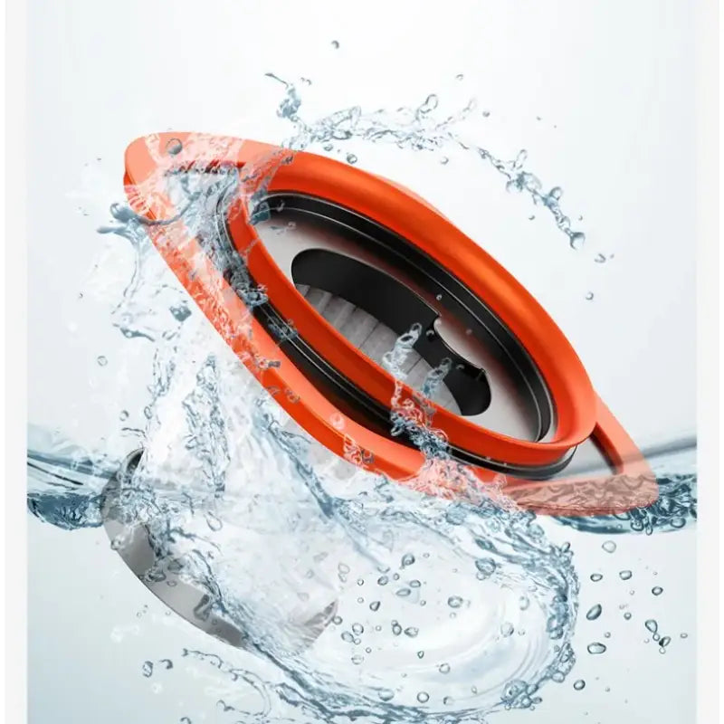 a waterproof speaker with a splash of water