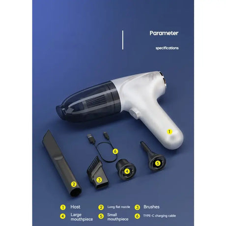 the panter handheld vacuum is shown with the parts labeled