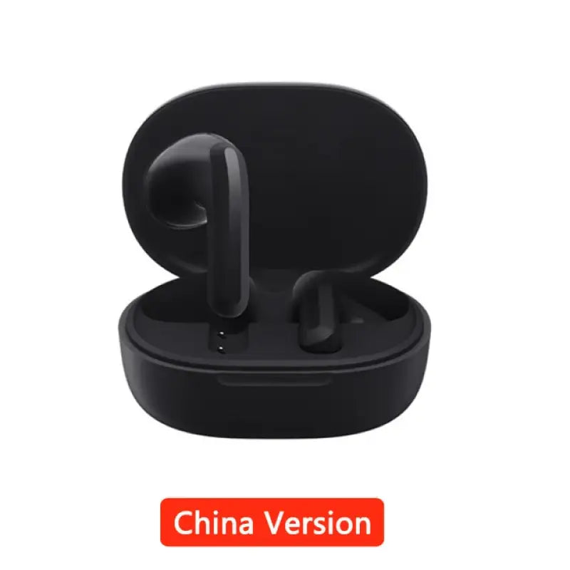 the universal wireless earphone is shown in black