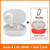 a pair of buds lite white and red case with a picture of the case