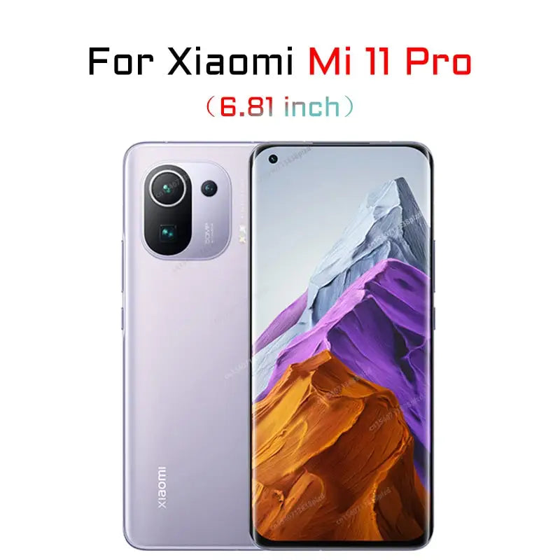 the xiaomi m11 pro smartphone with a purple background