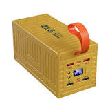 a yellow battery with a red ribbon on top
