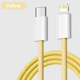 a yellow braided usb cable