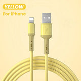 yellow for iphone cable with a white background and a yellow logo