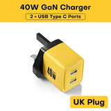 a yellow charger with the words 4v - charger and a black and white charger