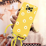 yellow daisy phone case with yellow cord