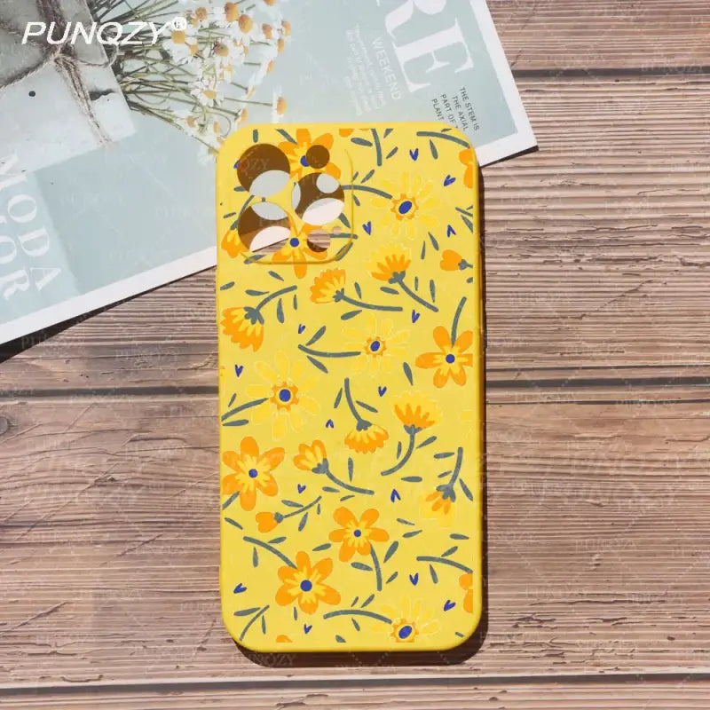 yellow flower phone case