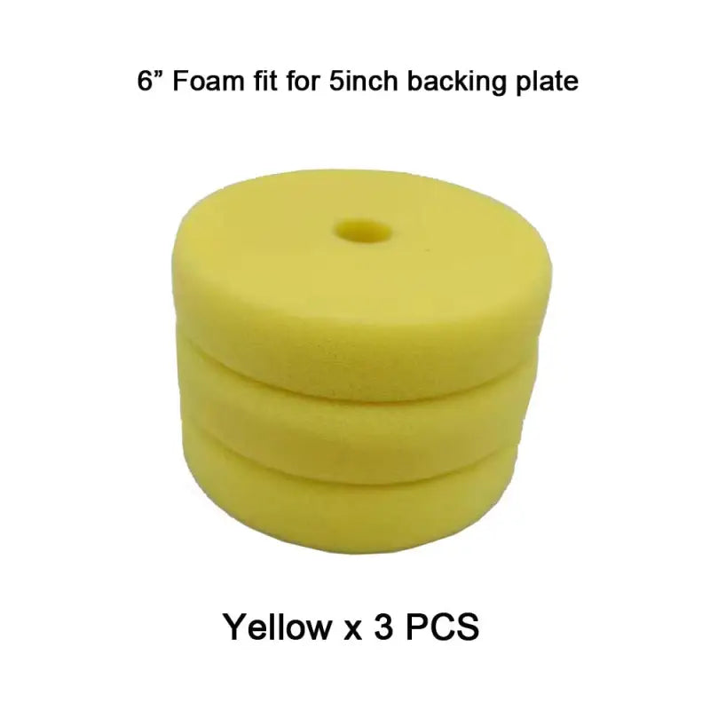 yellow 3 pcs foam for 5 inch backing plate