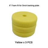 yellow 3 pcs foam for 5 inch backing plate