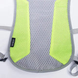 a yellow and grey mesh mesh backpack with a black handle