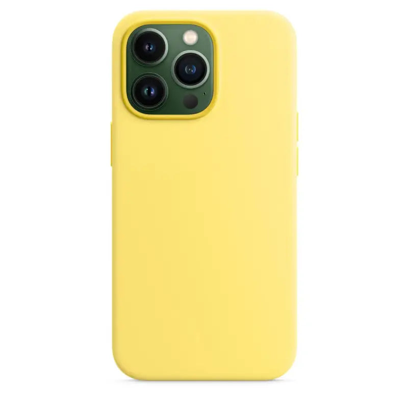 the yellow iphone case is shown with the camera lens