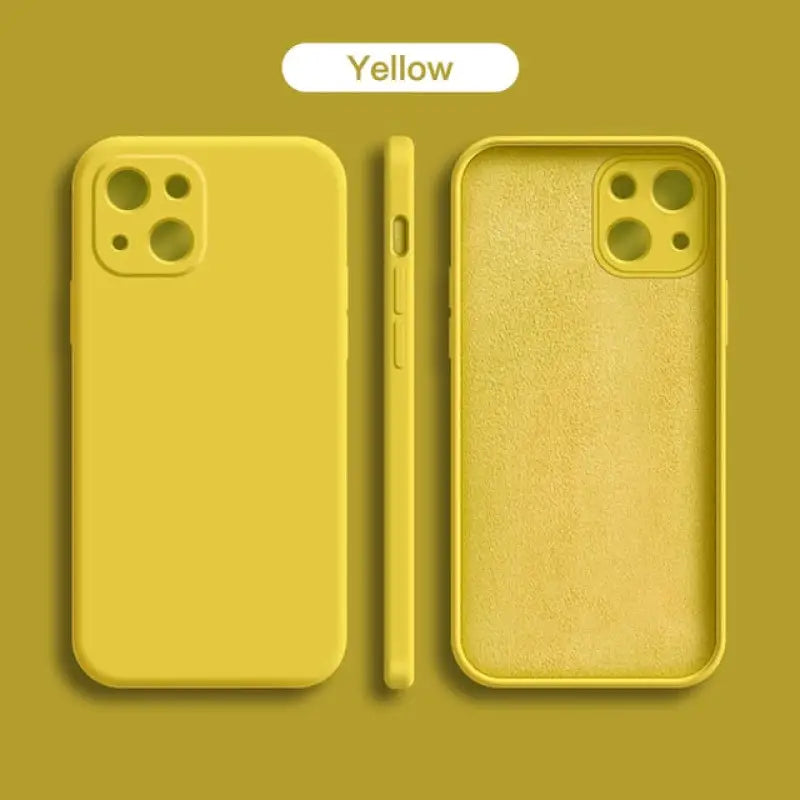 the iphone case is made from a yellow plastic material
