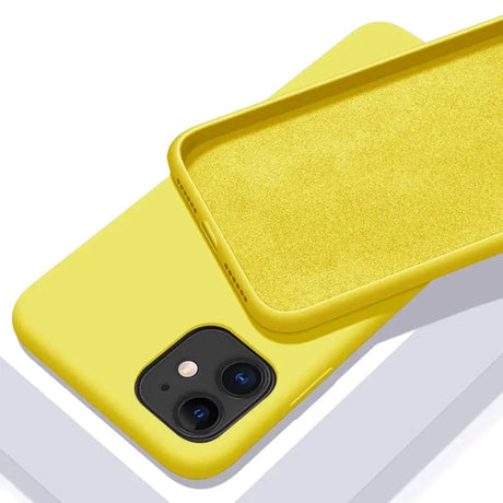 the back of a yellow iphone case