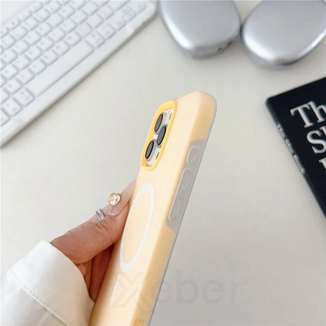 Yellow iPhone case.