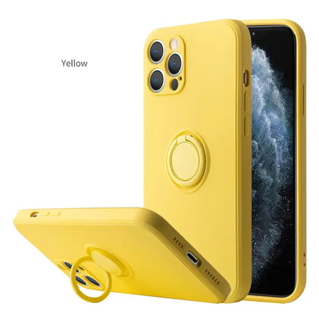 the yellow iphone case with a ring on it