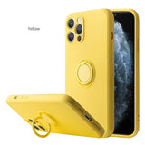 the yellow iphone case with a ring on it