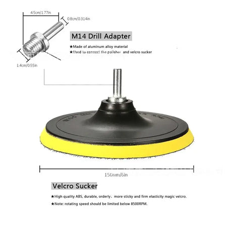 a yellow polisher with a black base and a white base