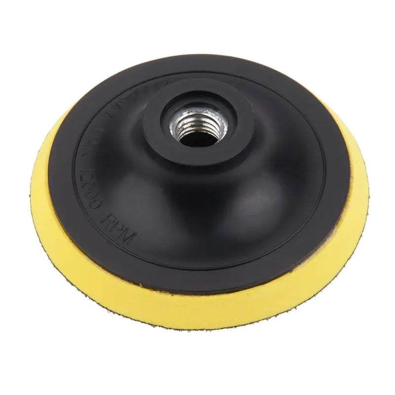 a yellow polisher wheel